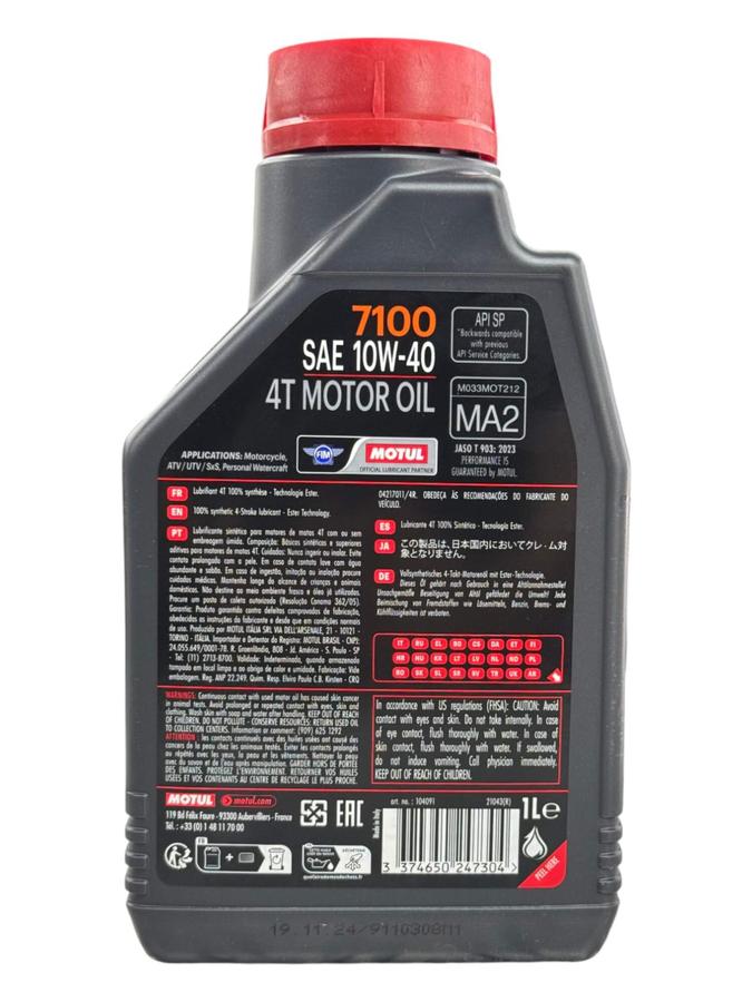 Aceite de Motor Motul 10W40 Sintetico 7100