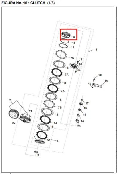 Componente Central de Embrague Pulsar 180UG Bajaj Original