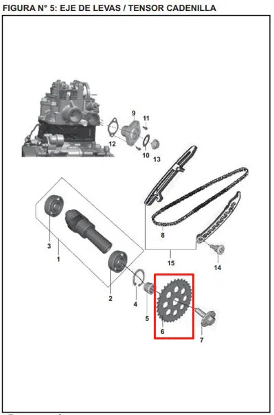Engrane para Arbol de Levas (14 Dientes) Pulsar 200 NS Bajaj Original