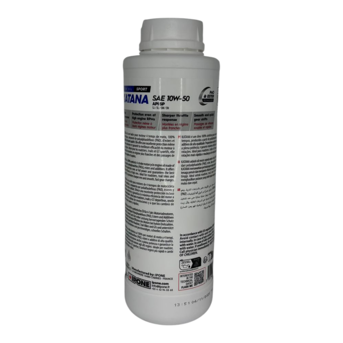 Aceite Ipone 10W50 Katana Sintético
