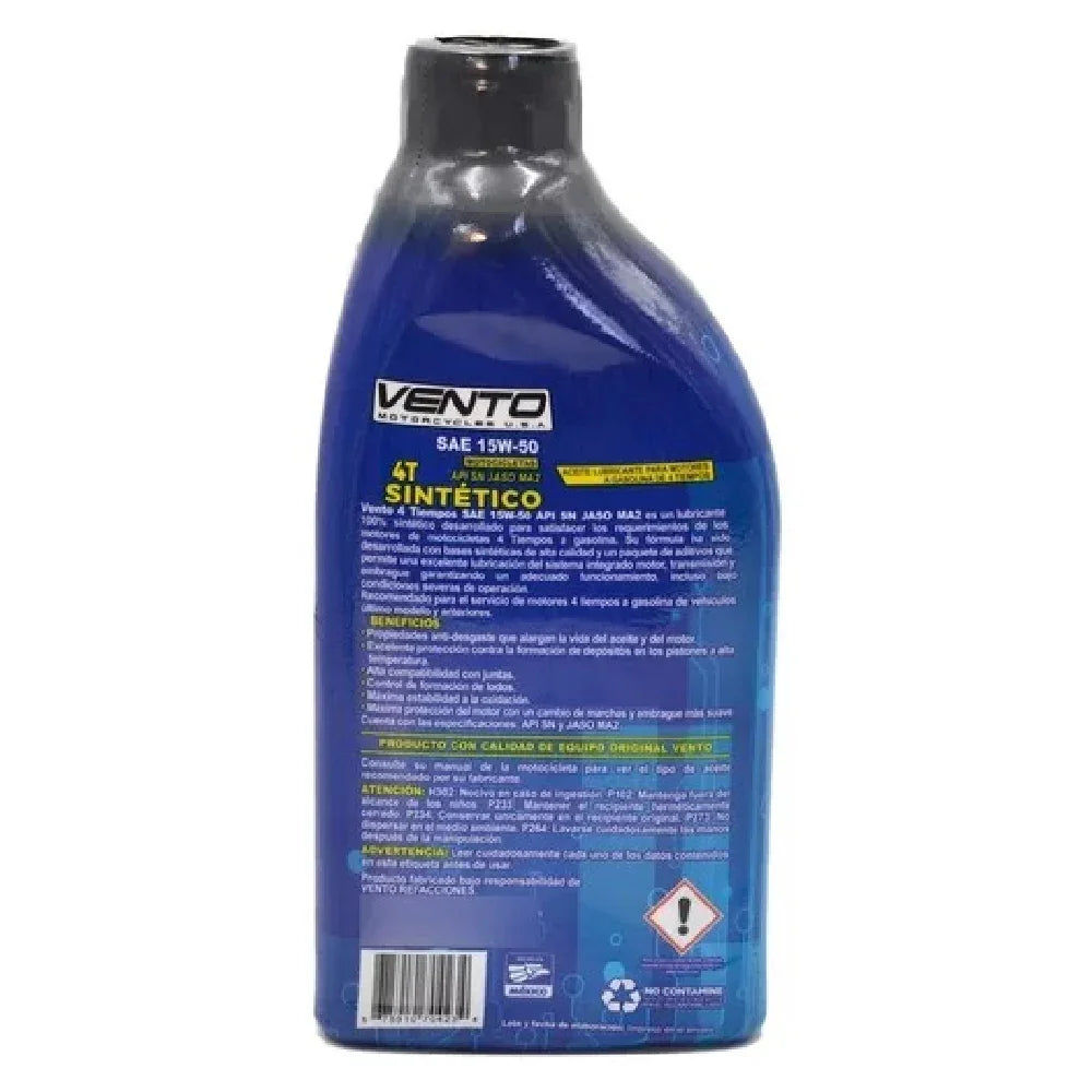 Aceite de Motor Vento 15W50 Sintetico