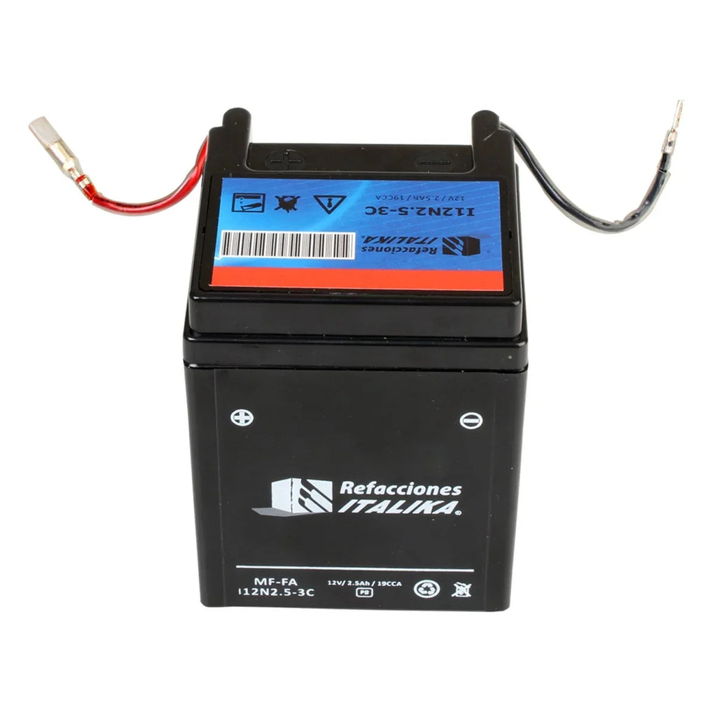 Bateria MF-FA I12N2.5-3C (12V/2.5AH) Dt 90 - Ft 110 Italika Original
